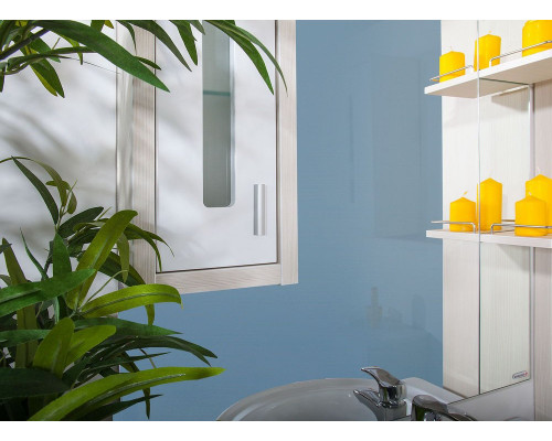 Зеркало-шкаф Бриклаер Бали 90 светлая лиственница, белый глянец, L
