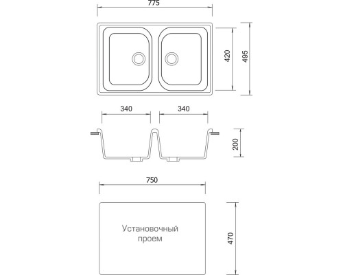 Мойка кухонная AquaGranitEx M-15 песочная