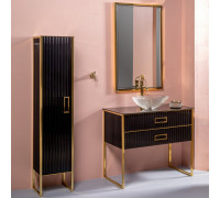 Мебель для ванной Armadi Art Monaco 100 с черной столешницей черная, золото