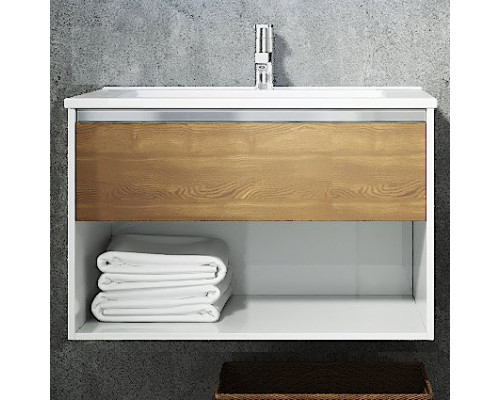 Мебель для ванной Sanvit Контур 75 белый глянец/манзония кофейная