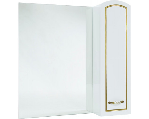 Зеркало-шкаф Bellezza Амелия 70 R, белое, патина золото