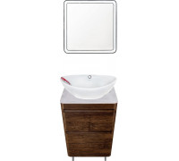Мебель для ванной Style Line Атлантика 60 Люкс Plus, напольная, старое дерево, белый глянцевый мрамор