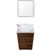 Мебель для ванной Style Line Атлантика 60 Люкс Plus, напольная, старое дерево, белый глянцевый мрамор