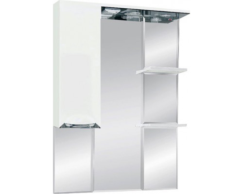 Зеркало-шкаф Misty Жасмин 75 с подсветкой, белая эмаль L