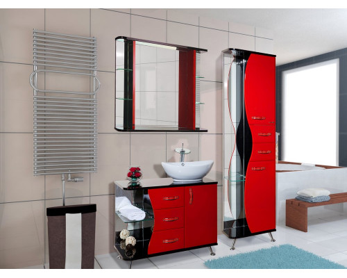 Мебель для ванной Bellezza Рио 90 R красная с черным