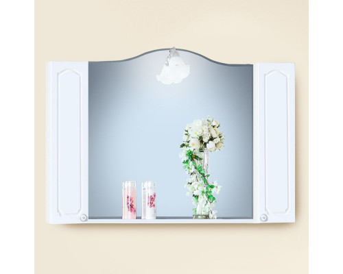 Зеркало-шкаф Бриклаер Лючия 120 белый глянцевый