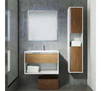 Мебель для ванной Sanvit Контур 75 белый глянец/манзония кофейная