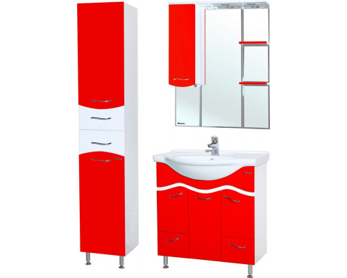 Зеркало-шкаф Bellezza Мари 85 L белый, красный
