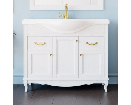 Мебель для ванной ValenHouse Эллина 105 белая, фурнитура золото