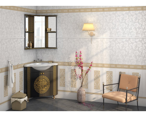 Мебель для ванной Misty Olimpia Lux 60 угловая, черная патина