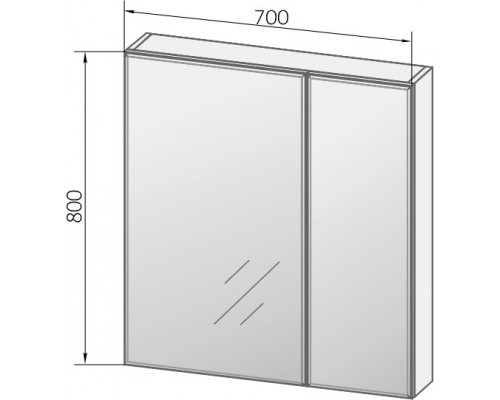 Мебель для ванной Marka One Mix 70Н с 3 ящиками, белый глянец, ручки рейлинг