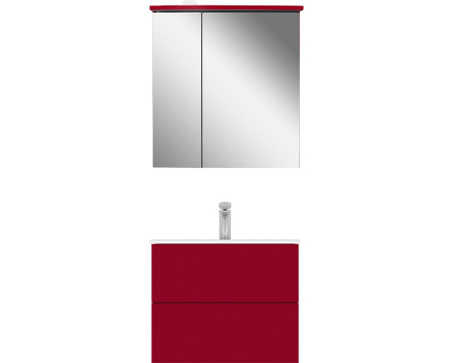 Зеркало-шкаф AM.PM Spirit V2.0 60 R с LED-подсветкой, красный глянец
