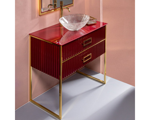 Мебель для ванной Armadi Art Monaco 100 со столешницей бордо, золото